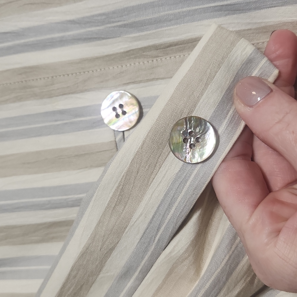 Vintage Ernst Strauss Striped Button-Up Blazer, Size 14 - Picture 10 of 10